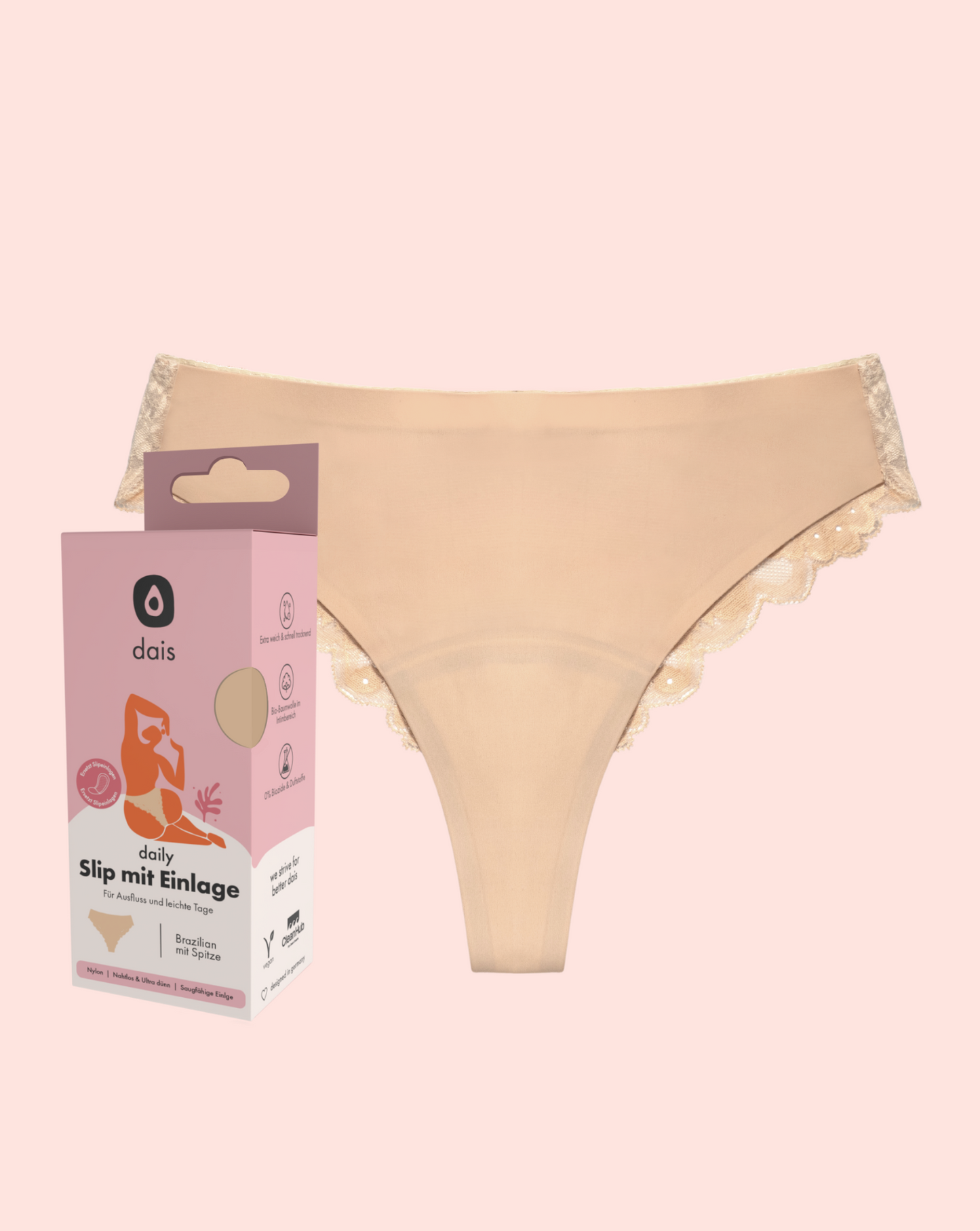 3 X Set- Daily Briefs with Insert - Brazilian - Beige