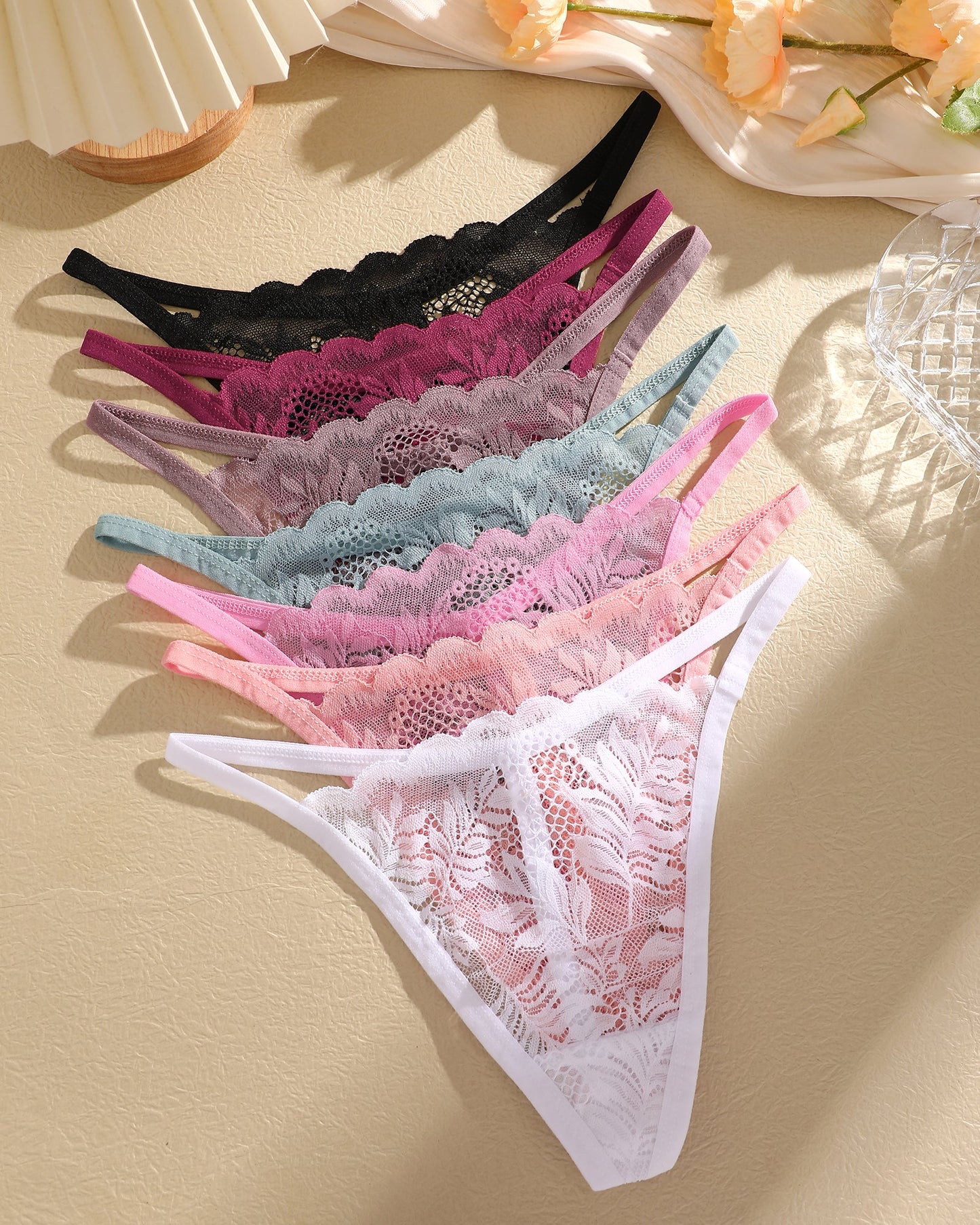 7Pack Lace Thongs