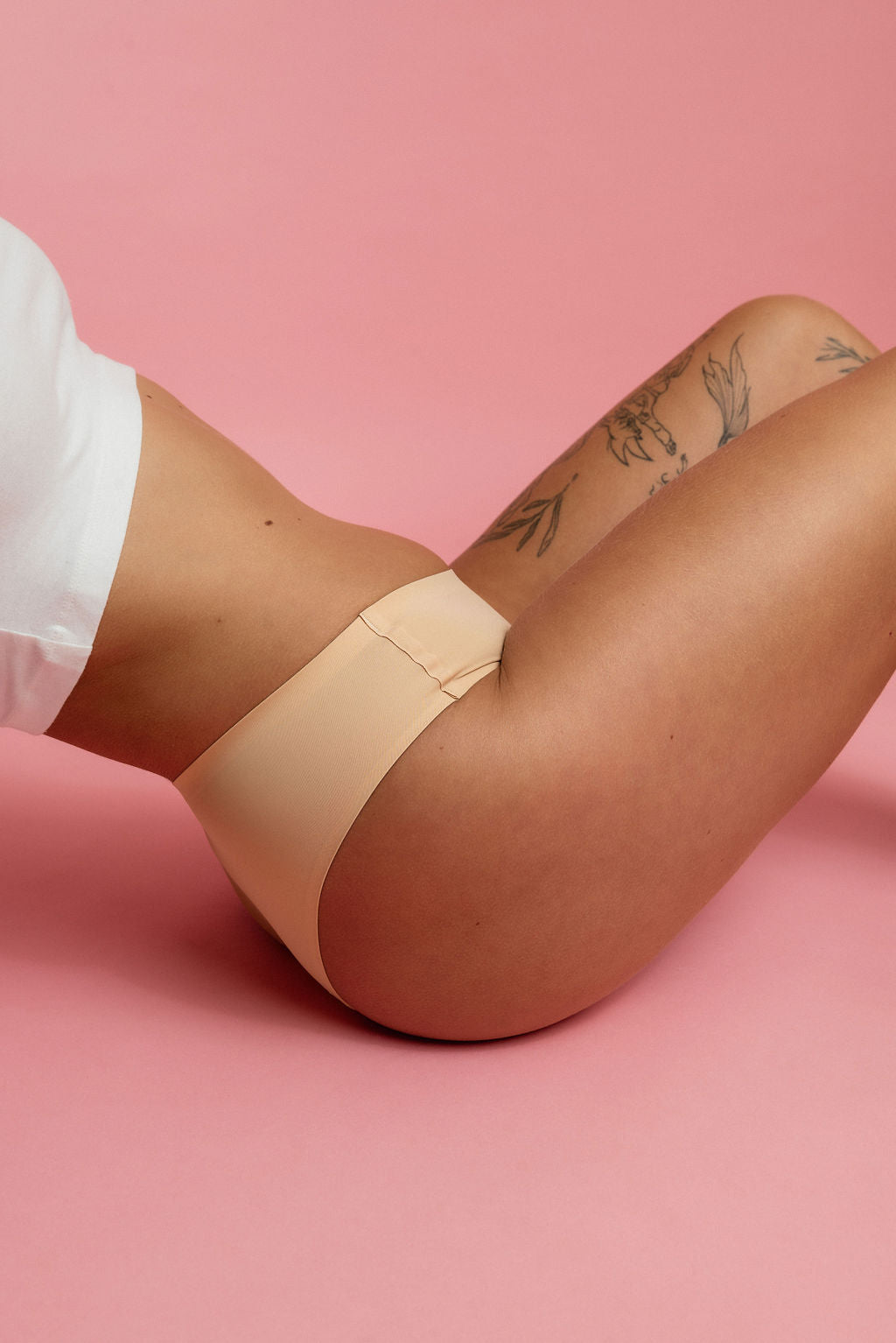 Period underwear- Cheeky- Beige- Nylon