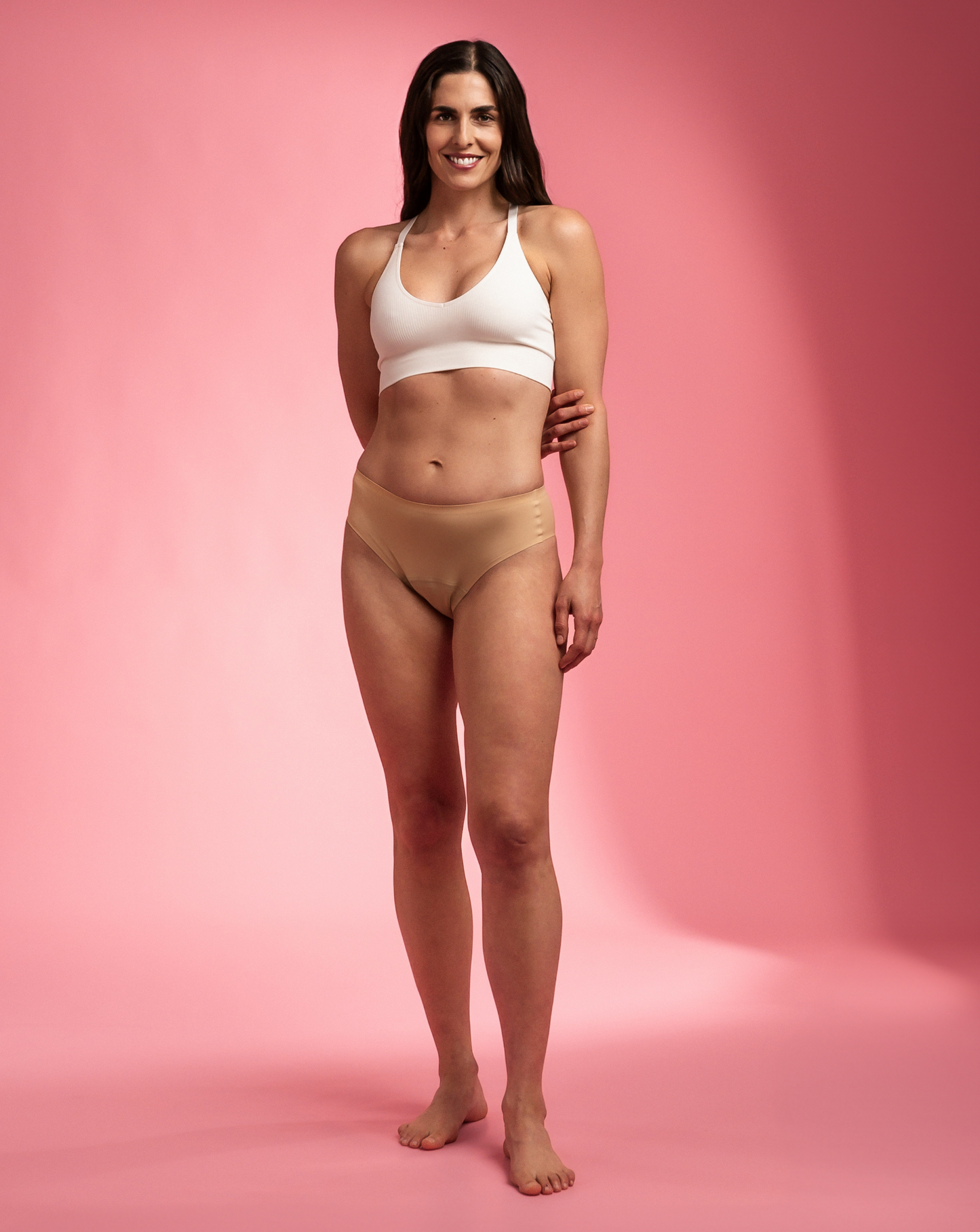 Period underwear- Cheeky- Beige- Nylon