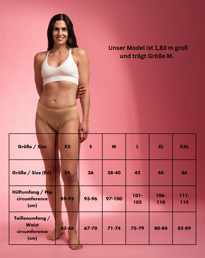 Period underwear- Cheeky- Beige- Nylon